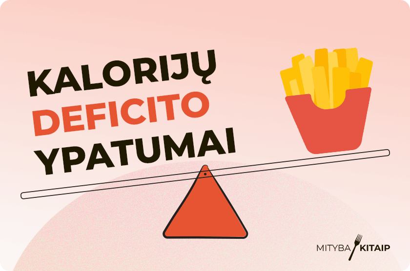 Straipsnio apie kalorijų deficitą viršelis.