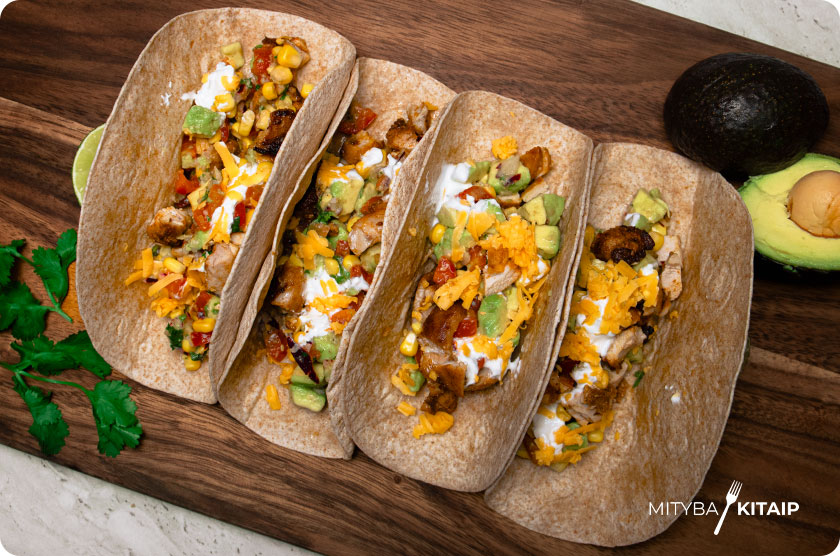 Tacos su vištiena recepto viršelis.